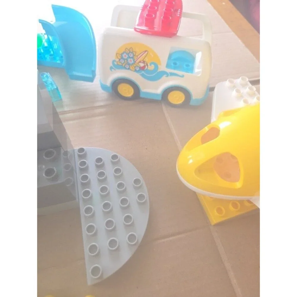 Lego Duplo Airplane Panda Animal Surf Van Train People Kids Giraffe Lot Of 150